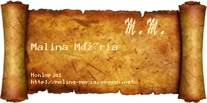 Malina Mária névjegykártya