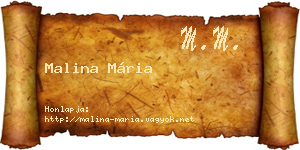 Malina Mária névjegykártya