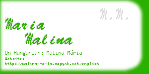 maria malina business card