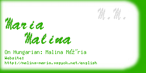 maria malina business card